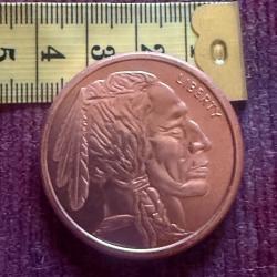 Pi&egrave;ce collector cuivre indien et bison