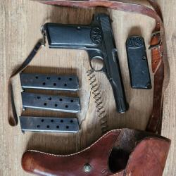 PSA Browning model 1910/22 Cal 9mm court (380 auto) + holster cuir