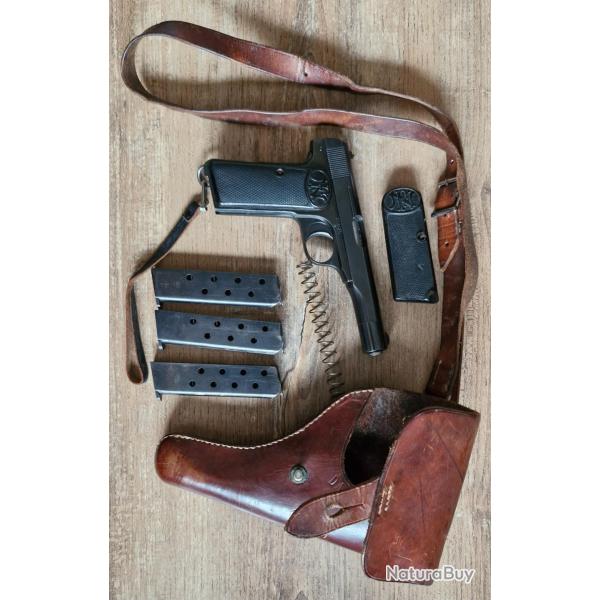 PSA Browning model 1910/22 Cal 9mm court (380 auto) + holster cuir