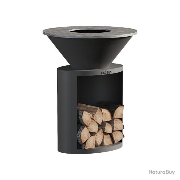 Brasero Ellipse 80 noir - Acier carbone