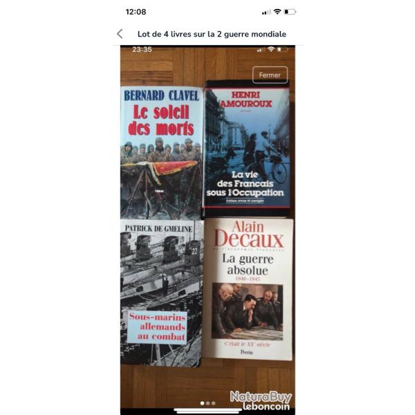 LOT DE LIVRES SUR LA  SECONDE GUERRE MONDIALE EN PARFAIT ETAT