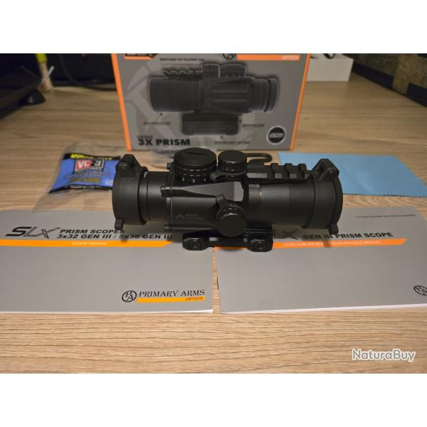SLx3P 3x Compact Prism Scope ACSS 7.62x39/300BO CQB Gen III primary arms