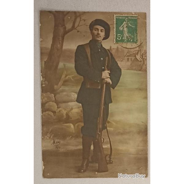 Carte photo soldat Chasseur Alpin guerre 14/18 WW1