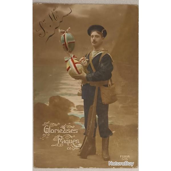 Carte photo soldat Infanterie de Marine guerre 14/18 WW1