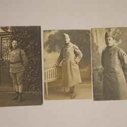 3 Cartes photo soldat du 94&egrave;me d'Infanterie guerre 14/18 WW1