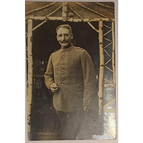Carte photo soldat sous-off. Prussien feldgrau guerre 14/18 WW1