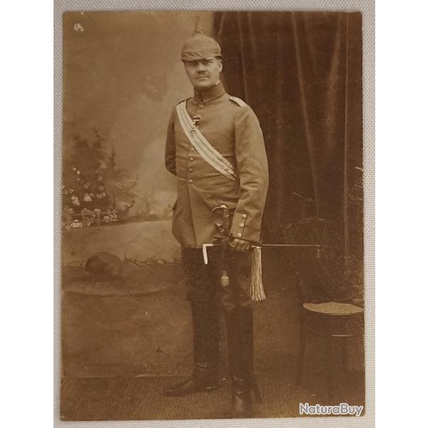 Photo Officier Prussien guerre 14/18 casque � pointe WW1