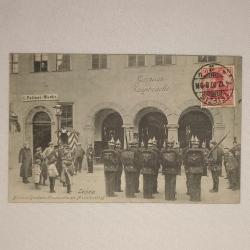 Carte postal soldat Prussien LEIPZIG rel&egrave;ve de la garde