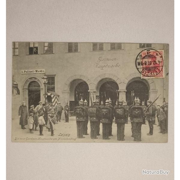 Carte postal soldat Prussien LEIPZIG rel�ve de la garde