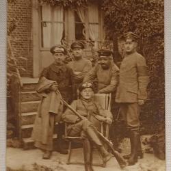 Photo groupe de soldat prussien conducteur v&eacute;hicule WW1