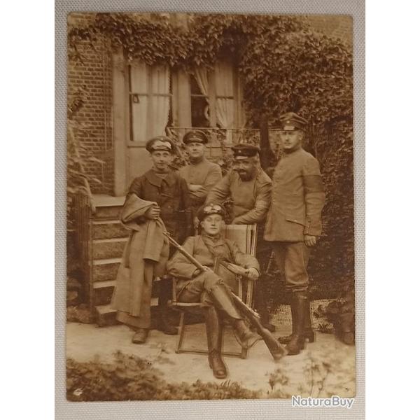 Photo groupe de soldat prussien conducteur v�hicule WW1