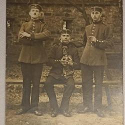 Carte photo soldats Prussien chien mascotte guerre 14/18 WW1