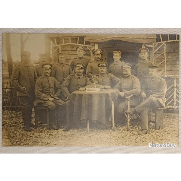 Carte photo soldat groupe sous-off. Prussien guerre 14/18 WW1