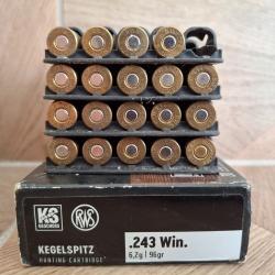 Balles 243 rws ks 6.2g 96grain