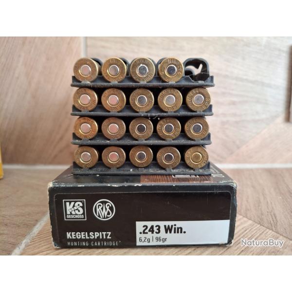 Balles 243 rws ks 6.2g 96grain