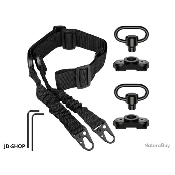 Sangle 2 Points pour Fusil | Nylon R�sistant | Avec �merillons QD | Longueur R�glable | Chasse