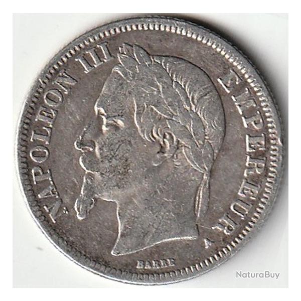 Pi�ce De Monnaie Argent  France 2 francs Napoleon III 1867 Paris
