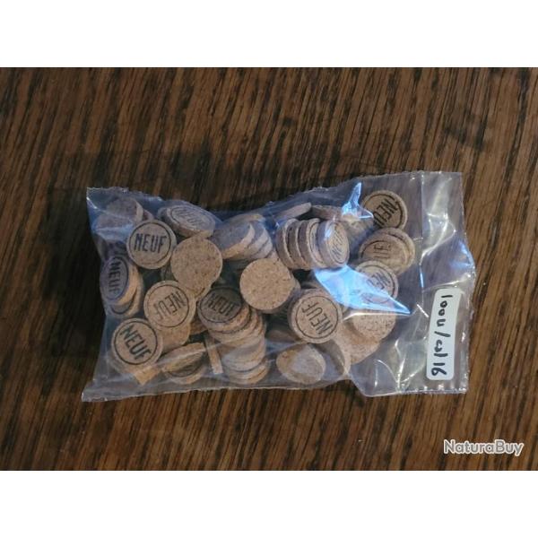 100 Rondelles li�ge N�9/neutre  , cal: 16 , �p: 3mm