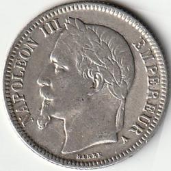 Pi&egrave;ce De Monnaie Argent  France 1 franc Napoleon III 1867 Paris