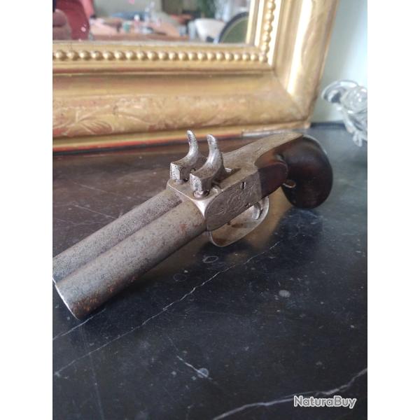 Pistolet � coffre double canon XIXe cat�gorie D