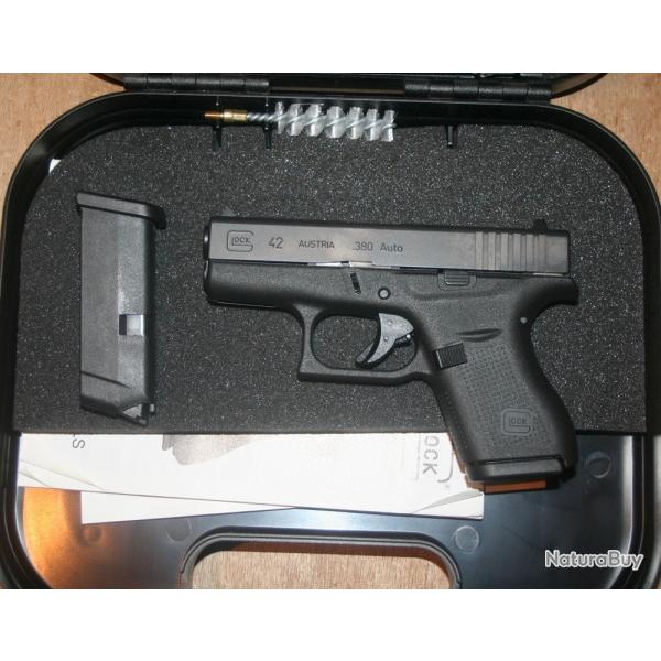 PISTOLET GLOCK 42 CALIBRE 380 AUTO