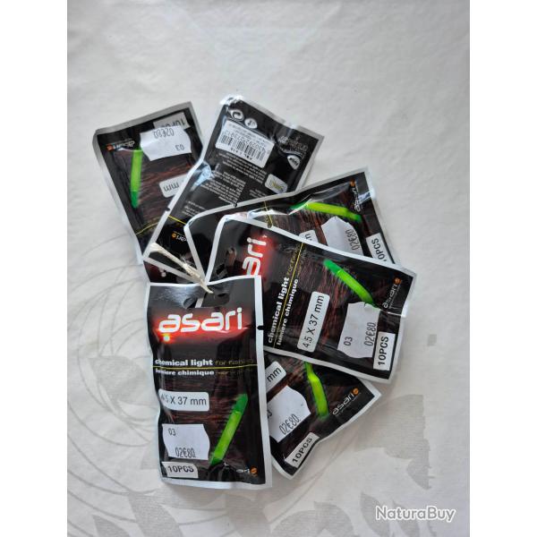 Lot 6 paquets de 10 STAR LIGHT 4,5 X 37 marque ASARI - NEUF