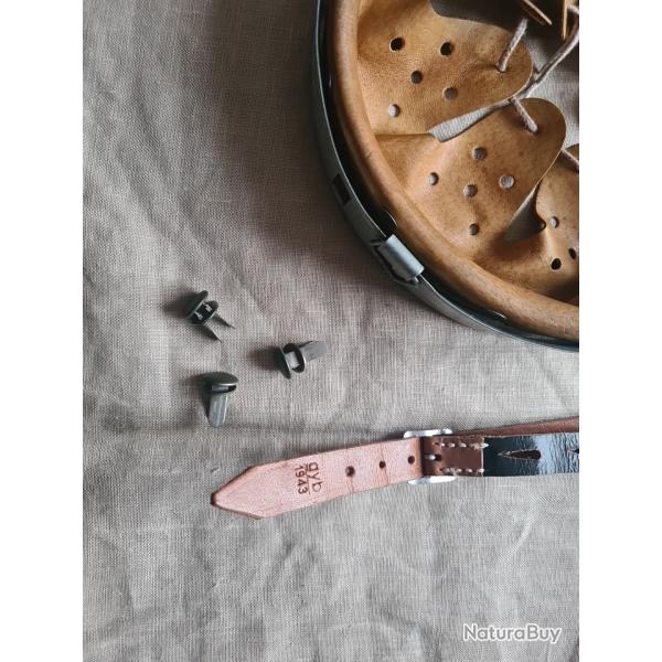 Int�rieur 66  de casque + jugulaire 1943 + rivets  WW2