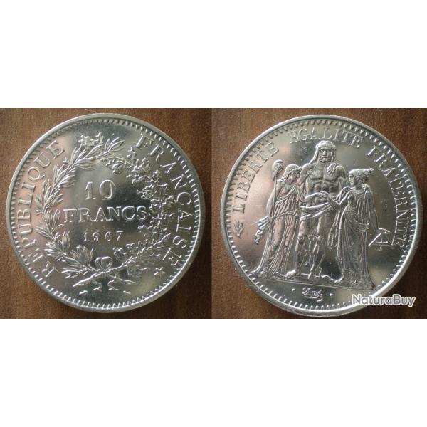 France 10 Francs 1967 Hercule Piece Argent Hercules Franc Frcs Frc frs