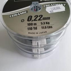 3 BOBINES Fil diam&egrave;tre 22/100 - longeur 100 m&egrave;tres - C&eacute;ramic Treatment - Marque TEKLON