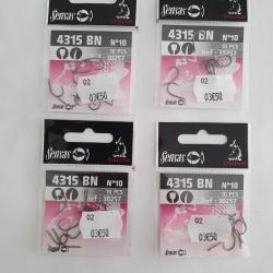 Lot 4 paquets de 10 Hame&ccedil;ons n&deg;10 sans ardillon non mont&eacute; Marque SENSAS