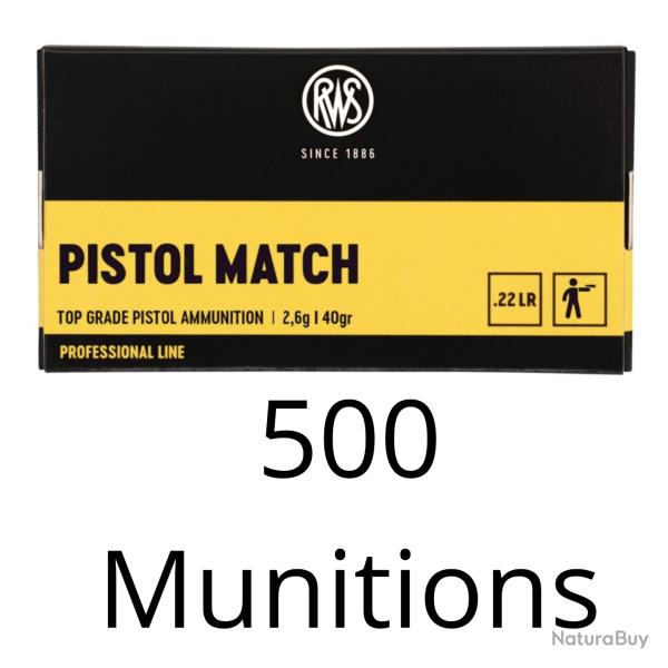 500 Munitions RWS Pistol Match Cal.22LR