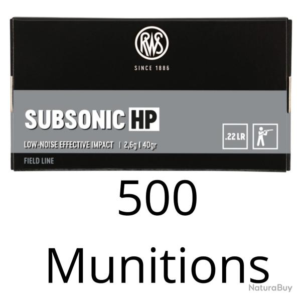 500 Munitions RWS Subsonique Cal.22LR