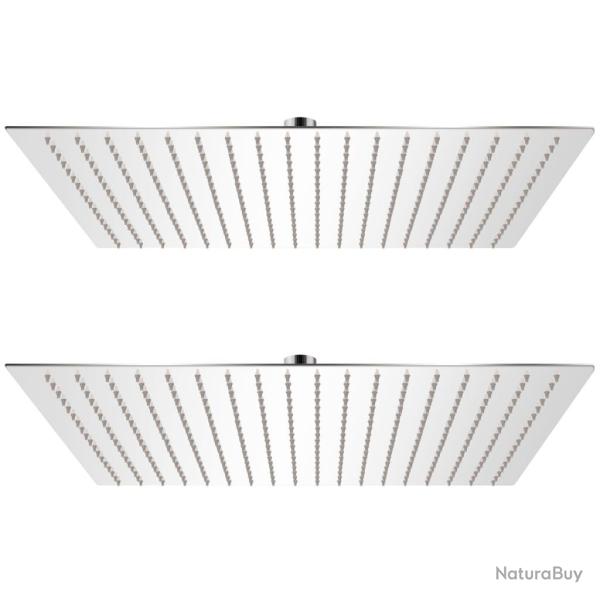Pomme de douche plongeante 2 pcs Acier inoxydable 50x50 cm