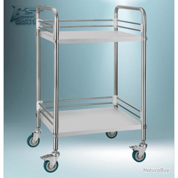 Chariot de Service INOX Sur Roulettes