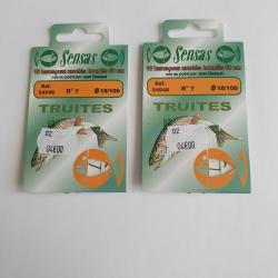 Lot de 2 paquets Hame&ccedil;on mont&eacute;s N&deg;7 - Diam 18/100 - 60 cm- Marque SENSAS