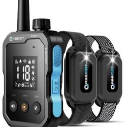 Collier de Dressage Chiens 2 Pcs  &Eacute;cran 2.0 &Eacute;clairage de S&eacute;curit&eacute; 4 Modes 100% &Eacute;tanche Port&eacute;e 3500m