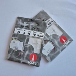 Lot 2 paquets 10 Hame&ccedil;ons mont&eacute;s 35 cm N&deg;22 Diam 8/100 Cristal Carbone marque VMC