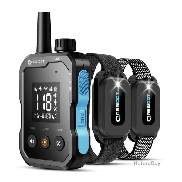Collier de Dressage Chiens 2 Pcs 100% �tanche Port�e 3500m �clairage de S�curit� �cran 2.0 4 Modes