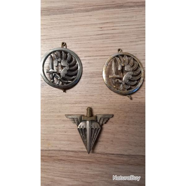 Lot de 3 insignes de parachutiste