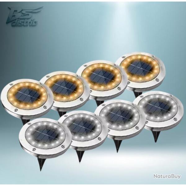 Lot de 8 Spots enterr� solaire pour jardin...Ench�re 1 Euro