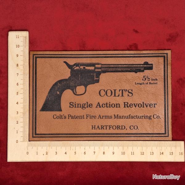 Etiquette en cuir pour coffret Colt - gravure #3
