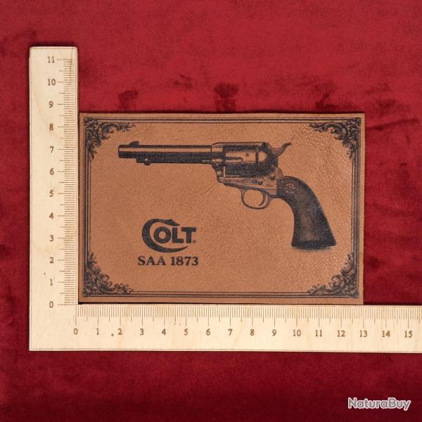 Etiquette en cuir pour coffret Colt - gravure #6