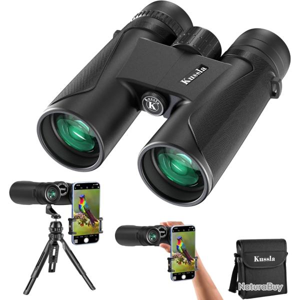 Jumelles Adultes 12 x42 HD Prisme BAK-4 FMC �tanches Tr�pied Adaptateur T�l�phone Vision Nocturne
