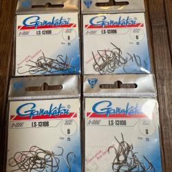 LOT P&Ecirc;CHE 100 Hame&ccedil;ons Coup Gamakatsu Ls-1310B - Par 25 - N&deg; 8 et 6