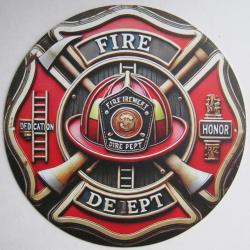 PLAQUE ALU EN 2D - POMPIERS FIRE DEPT - R&eacute;f.36