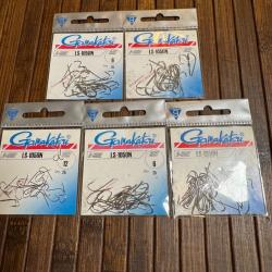 LOT P&Ecirc;CHE 125 Hame&ccedil;on de p&ecirc;che Gamakatsu LS 1050N Taille 6 et 12