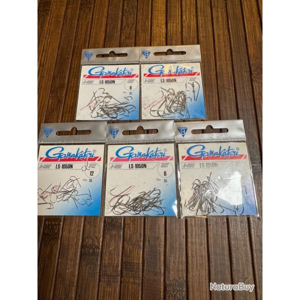 LOT P�CHE 125 Hame�on de p�che Gamakatsu LS 1050N Taille 6 et 12
