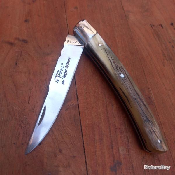 Joli Couteau R�gional LE THIERS  par ROGER ORF�VRE  Manche en Corne de B�lier