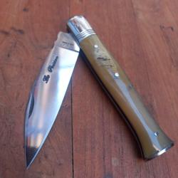 Joli Couteau KENAVO LE POISSON Manche en Corne de B&eacute;lier