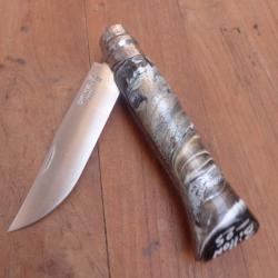 Joli Couteau OPINEL N9 INOX Customis&eacute; par BILLON 2025 Manche en Bois peint